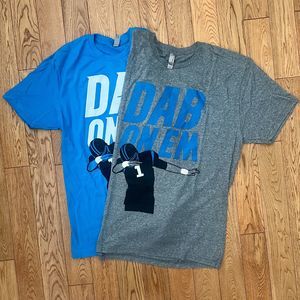 2 New Dab on Em Carolina Panthers T shirts * Size: large * Cam Newton